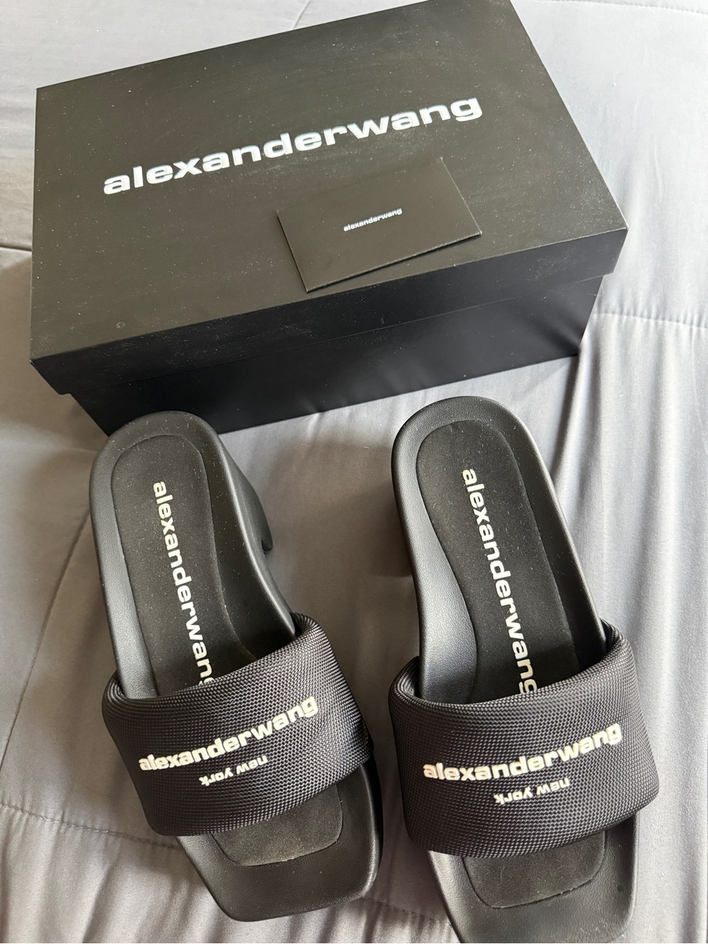 Alexander Wang Black AW Platform Slide Box